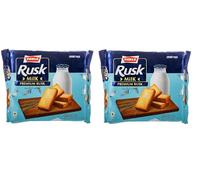 Parle Milk Rusk 182g (Pack of 2) | Crunchy Baked Rusk with Milk Flavour Biscuits | Perfect for Tea & Coffee | Ideal Breakfast & Anytime Snack