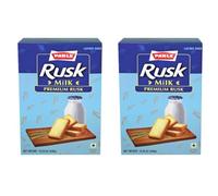 Parle Milk Rusk 546g (Pack of 2) | Crunchy Baked Rusk with Milk Flavour Biscuits | Perfect for Tea & Coffee | Ideal Breakfast & Anytime Snack