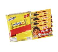 Parle-'s Combo Monaco Biscuits 63.3g and Original Glucose Biscuits 79.9g Crunchy Tasty Snack Break Fast Tea Time Snacks Each Pack of 4