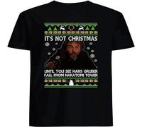 Parlede Men's Burgerteeusa It's Not Christmas Until You See Hans Gruber Fall from Nakatomi Tower Shirt Black XXL