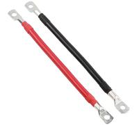 PARLEX Battery Inverter Cable 2AWG/35mm² 3AWG/25mm² 5AWG/16mm² Red Black Car Battery Charger Cable Leads M8/M6 Terminals Copper Wire for Truck Motorcycle Solar RV Marine (Black & Red, 5AWG 30cm M6)