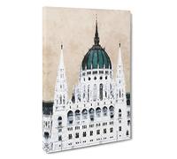 Parliament Building in Budapest Canvas Print for Living Room Bedroom Home Office Décor, Wall Art Picture Ready to Hang, 30 x 20 Inch (76 x 50 cm)