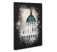 Parliament Building in Budapest Paint Splash Canvas Print for Living Room Bedroom Home Office Décor, Wall Art Picture Ready to Hang, 30 x 20 Inch (76 x 50 cm)