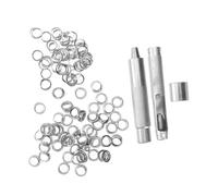 Parliky 1 Box Leather Craft Eyelet Punch Tool with Silver Grommets Anti-rust Metal Mold for Handmade DIY Projects Suitable for Clothing Bags Curtains Shoes and Canvas