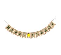 Parliky 1 Pair Jewish Feast of Tabernacles Jute Banner Flags Sukkot Hanging Bunting Sukkot Garland Sukkot Triangle Flag Jewish New Year Bunting Garlands Flower Garland Linen Props Vintage