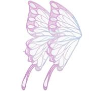 Parliky 1 Pair Purple Butterfly Embroidered Fabric Patches, Soft Mesh Lace Sewing Garment Appliques for Wedding Dress Decoration and Clothing Repair