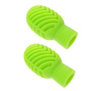 Parliky 1 Pair Silicone Drumstick Tips Covers Noise-cancelling Drum Practice Accessories Protective Drumstick End Sleeves for Silent Drumming in Grass Green