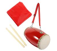 Parliky 1 Set Professional Cowhide Waist Drum Chinese Waist Drum with Sticks Strap Cloth for Yangko Dance Adult Percussion Instrument Durable Easy to Use