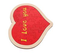 Parliky 1 Set Wooden Heart Puzzle Romantic Jigsaw Decor for Valentine's Day Weddings Anniversaries Compact Portable Heart Shaped Wooden Puzzle for Adults for Love You Moments
