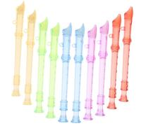 Parliky 10 pcs Mini Plastic Flutes for Lightweight Portable S Musical Instruments Beginner-friendly Transparent Design Educational Random Color