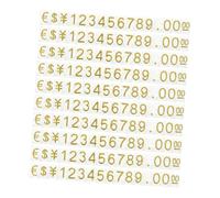 Parliky 10 Strings Adjustable String Transparent Price Tag Stand with Gold Numbers for Jewelry Retail Display Reusable Number Cube Price Blocks for Shop Counters and Malls