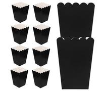 Parliky 100Pcs Black Paper Popcorn Boxes Party Favor Snack Containers Popcorn Boxes for Movie Nights Wedding and Event Use