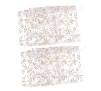 Parliky 100Pcs Christmas Snowflake Drawstring Bags Lightweight Portable Party Pouches for Jewelry Candy Cosmetic Storage Holiday Packaging