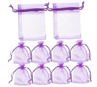 Parliky 100Pcs Dark Purple Organza Drawstring Pouches Candy Bags for Party Favors Wedding Lavender Sachets and Small Treasures Storage