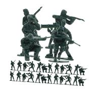 Parliky 100pcs Mini Military Soldier Figurines Green Army Men for Adults Detailed War Scene Models with Various Poses and Tools Lightweight Miniature Figures for Play and Display