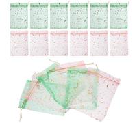 Parliky 100pcs Organza Small Jewelry Pouches Drawstring Storage Bags for Weddings and Christmas, Easy to Carry Delicate Minimalist Design, for Candy and Cookies Bags