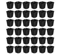 Parliky 100pcs Square Planting Pots with Drainage Plastic Nursery Pots for Seedlings Propagation and Transplanting Vegetables Flowers Succulents Reusable Garden Planters
