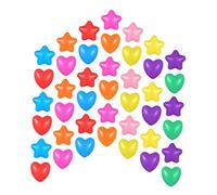 Parliky 100pcs Star and Heart Shaped Ball Pit Balls Bulk for Macaron Shades for Indoor Theaters Playhouse Party Favor and Pools