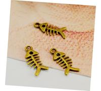Parliky 100pcs Vintage Fish Skeleton Charms Pendants for DIY Jewelry Making Creative Ocean Animal Design for Bracelets Necklaces Keychains Elegant Craft Accessories