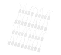 Parliky 100pcs White Blank Jewelry Price Tags with Lanyard for Retail Display Writable Commodity Labels for Shops and Supermarkets Hang String Tags for Jewelry and Accessories