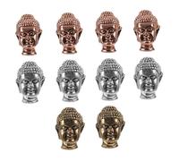 Parliky 10pcs Alloy Buddha Head Bracelet Connector Charms for Jewelry Making Vintage Style Beads for DIY Crafting Accessories Unique Spiritual Design Random Color