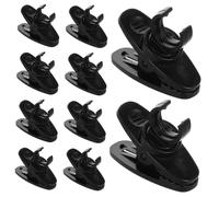 Parliky 10pcs Black 8mm Plastic Lapel Microphone Clips Rotatable Mic Tie Clips for Shirt Lavalier Mic Holder Compatible with Recording Interview Video Conference Use