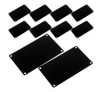 Parliky 10Pcs Black Aluminum Blank Name Tags 1Mm Thick Rectangular Metal Engraving Blanks with 4 Holes 100X60Mm for DIY Crafts, Sublimation, Stamping and Jewelry Projects