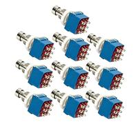 Parliky 10pcs Blue 3pdt Guitar Effects Pedal Footswitch Metal Stomp True Bypass Switch for Electric Guitar Effects Pedal Use