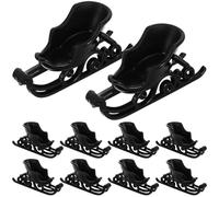 Parliky 10pcs Christmas Mini Sled Ornaments 5cm Decorative Plastic Sleigh Models for Miniature Village, Dollhouse Santa Sleigh Basket, Xmas Tree Hanging Decorations