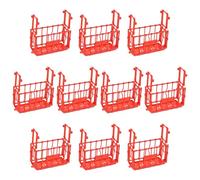 Parliky 10pcs Detachable Animal Cage Model Set 11cm Imitation Cage for Desktop Decor Dollhouse Accessories, Four-sided Removable Fence Suitable for Rabbits and Small Pets