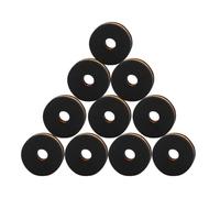 Parliky 10Pcs Drum Kit Cymbal Felt Pads Black Gold Double Color Non-Slip Drum Felt Pads Accessories Replacement