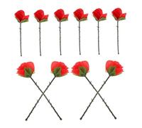 Parliky 10pcs Foldable Rose Props for Stage Bar Party Illusions Versatile Folding Flower Tricks for Street Performances and Home Shows