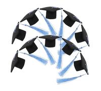 Parliky 10pcs Graduation Cap Cupcake Toppers Mini Caps with Tassels Graduation Cake Decoration Party Supplies for Dessert Decor