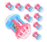 Parliky 10pcs Hamster Cylinder Ball Sound Toy Bunny Toy with Bell Design for Small Pets Engaging Plaything for Hamsters Gerbils and Bunnies