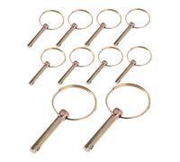 Parliky 10pcs Heavy Duty Round Lynch Pin Kit with Ring for Farm Tractor Lock Pins Secure Spring Locking Safety Clips for Trailers Lawn Mowers Trucks