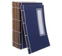 Parliky 10pcs Kraft Paper Blank Notebooks Portable Chinese Style Bound Journal Books with Thick Smooth Pages for School Office Outdoor Memo Note Taking