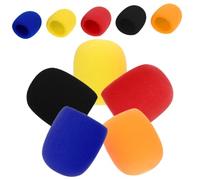 Parliky 10Pcs Microphone Windscreen Covers Thickened Sponge for Handheld Mics Compatible with Standard Multi-color Red Orange Black Yellow Washable Heat Dissipating for Karaoke Dj and