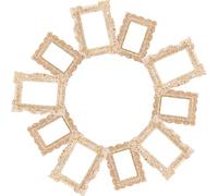 Parliky 10pcs Mini Vintage Resin Photo Frame Accessories DIY Craft Making Ornaments for Handmade Crystal Epoxy, Medium Platinum Crackle Design Frames for Dollhouse and Photo Display