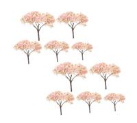 Parliky 10pcs Miniature Cherry Blossom Trees with Multiple for Diorama Sand Table Landscape Decoration Simulated Mini Trees for Micro Landscape Small Scene Model Craft Supplies