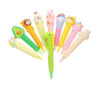 Parliky 10Pcs Multi Function Funny Squeeze Gel Pens for Students Slow Rising Soft Plastic Stress Relief Writing Pens Smooth Ink
