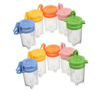 Parliky 10pcs Observation Containers with Hanging Loop Transparent Plastic Flip Lid Bug Breeding Box for Nature Exploration and Backyard Specimen Display Portable Catcher Kit