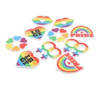 Parliky 10pcs Pride Rainbow Keychains with Metal Rings, Rainbow Hanging Charm Keychains for Backpack Decor, Lgbt Party Accessories for Gay Pride Events Random Style