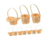 Parliky 10pcs Scale Tiny Flower Storage Containers Versatile Miniature Baskets for Fairy Gardens Crafts Easter Egg Display