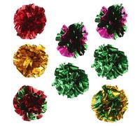 Parliky 10pcs Shiny Cat Crinkle Balls Toy Balls Funny Squeaky Teaser Crinkle for Cat Pet Kitten Toys Sensory Fetch Random Color