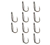 Parliky 10pcs Silver Spring Fishing Hooks High-carbon Steel Bait Hooks for Carp and Outdoor River Fishing Lightweight Portable Fishhook