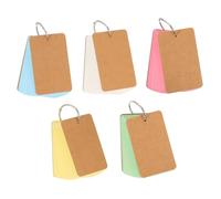 Parliky 10pcs Thick Portable Blank Flashcards with Binder Rings Multi-Color DIY Memory Cards Notepads for Students Compact English Study Revision Cards for School and Home Use