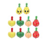 Parliky 10Pcs Wooden Gyro for Cognitive Development Creative Small Tops for Hand-eye Coordination Colorful Montessori Spin Playthings Random Style Educational