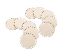 Parliky 10pcs Wooden Round Basket Bottoms for Crochet DIY Bag Bases Natural Wood Circle Base with Predrilled Stable Craft Weaving Supplies for Home Decoration and Handmade Projects
