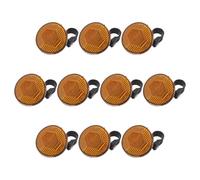 Parliky 10pcs Yellow round Bike Reflectors for Mountain Bikes Safety Reflective Kit with Seatpost and Handlebar Attachments Outdoor Cycling Accessories for Night Riding