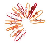 Parliky 11pcs Adjustable Pet Bow Ties for Cats and Dogs Soft Maple Leaf Pumpkin Design Neckties for Autumn Parties Puppy and Kitten Grooming Accessories Easy to Clean and Festive Colors